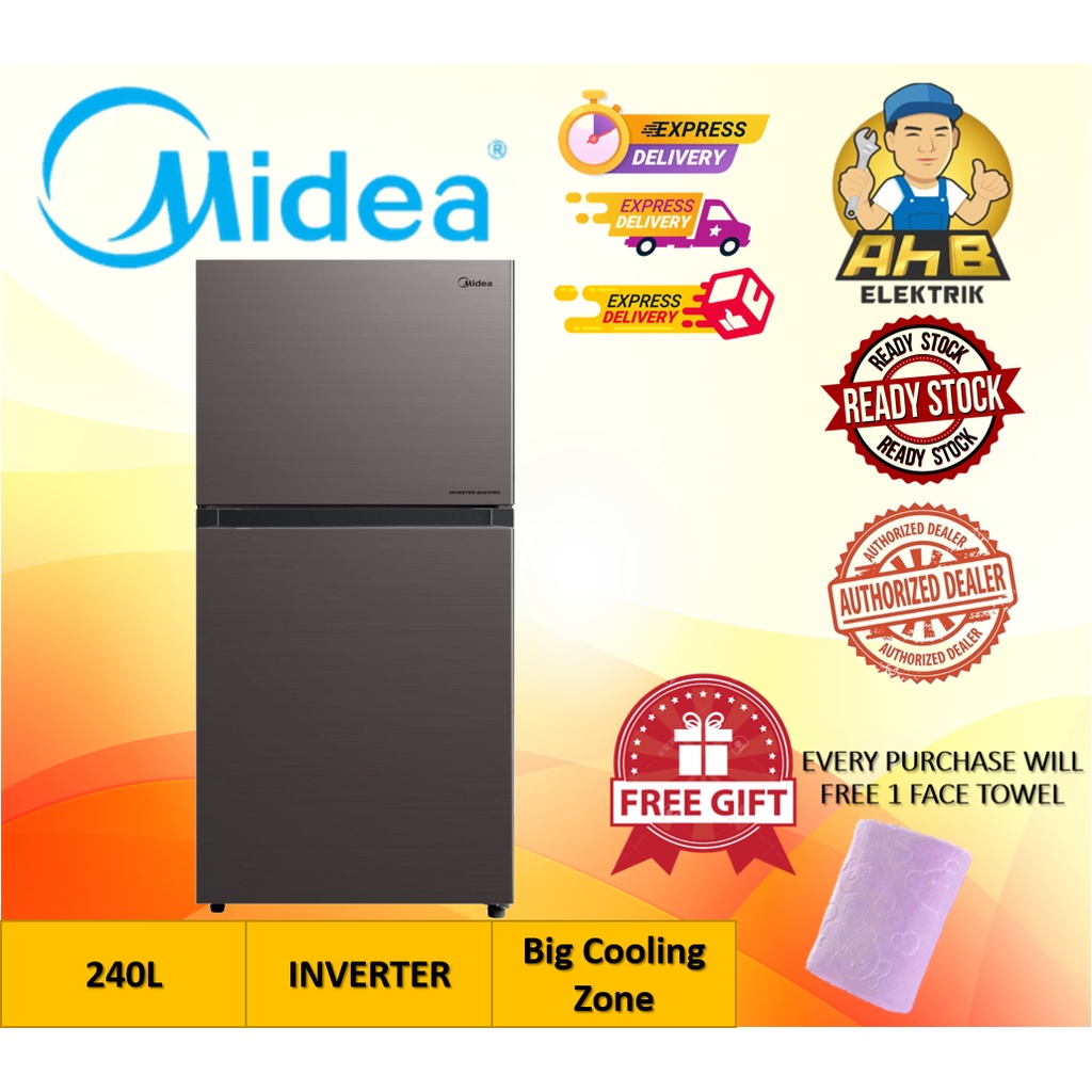 MIDEA REFRIGERATOR 240L BLACK MDRT307MTB28MY Shopee Malaysia