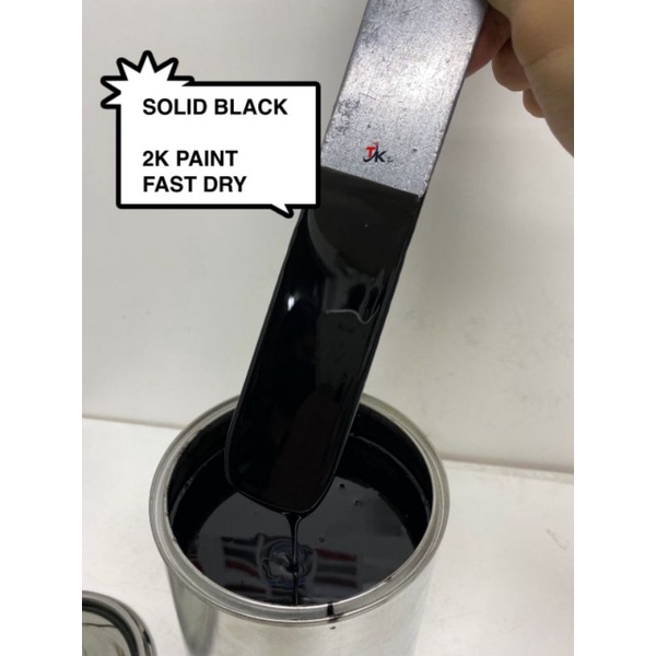 SOLID BLACK / HITAM SOLID 2K PAINT / FAST DRY / CEPAT KERING / CAT
