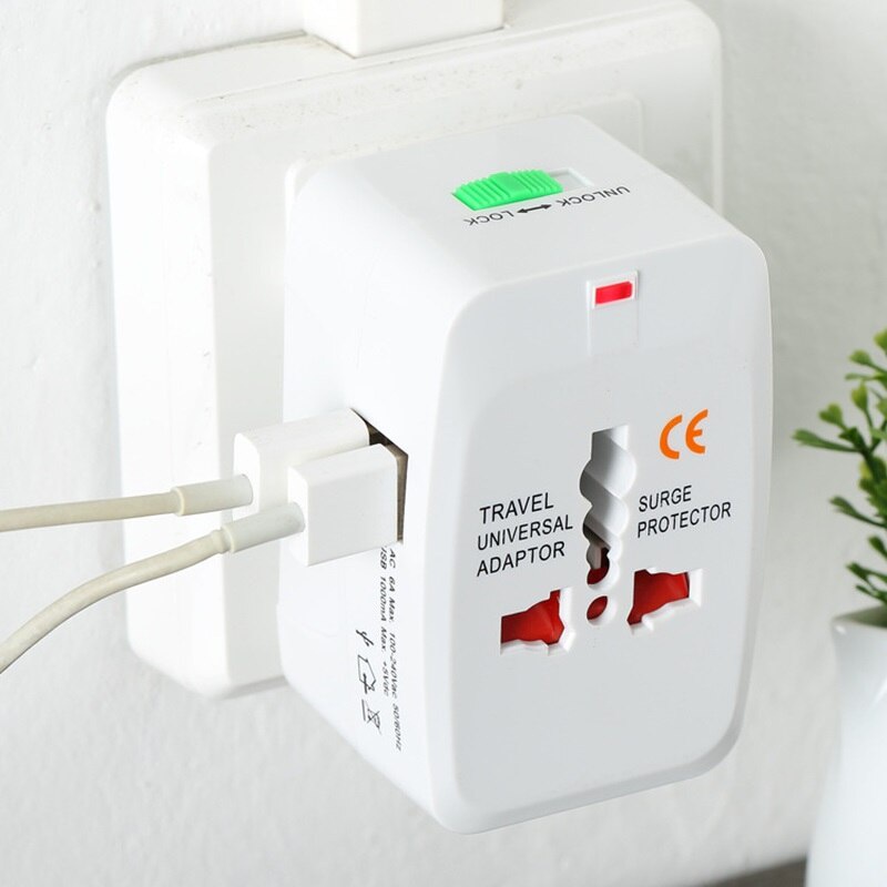 All-in-one Worldwide Universal International Travel Adapter Charger Adapter Plug Surge Protector Lock