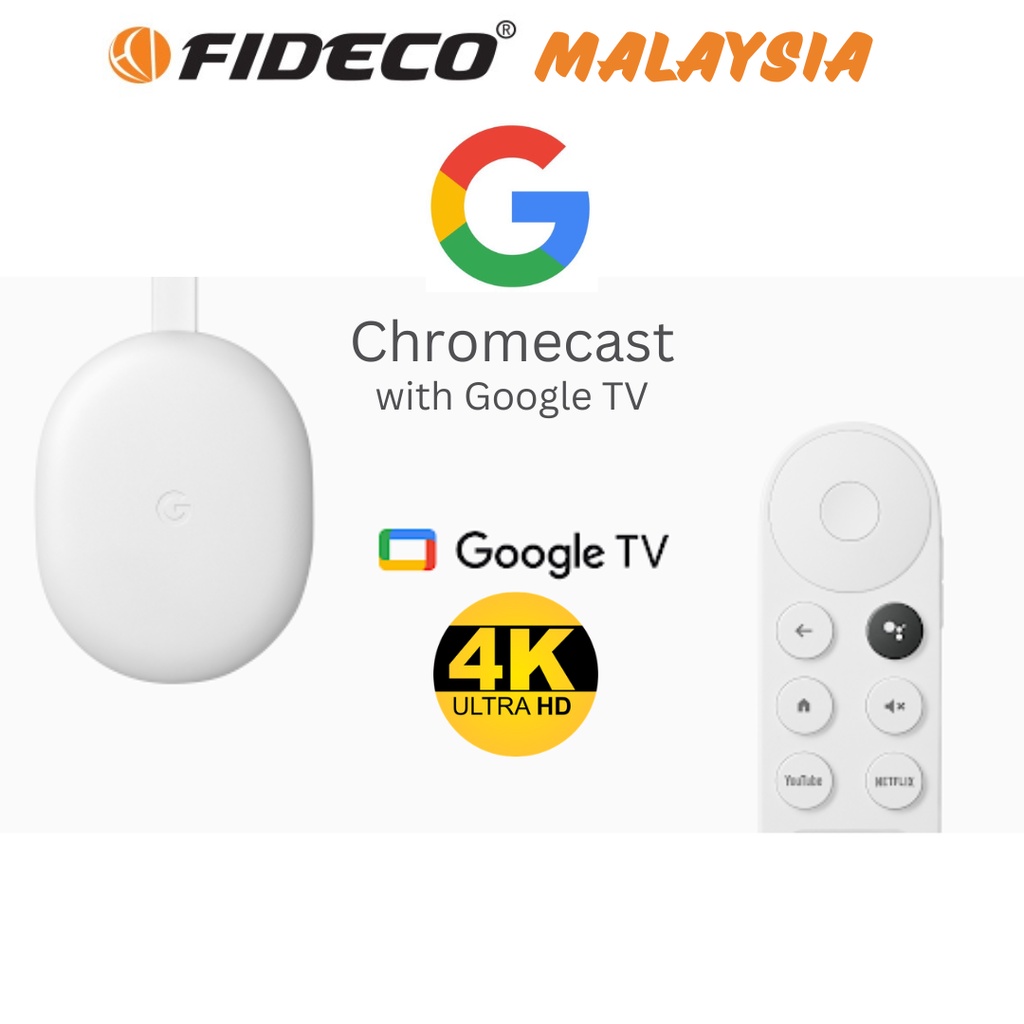 Google Chromecast 4K With Google TV Streaming Device Chrome Google Assistant Us Plug | Shopee Malaysia
