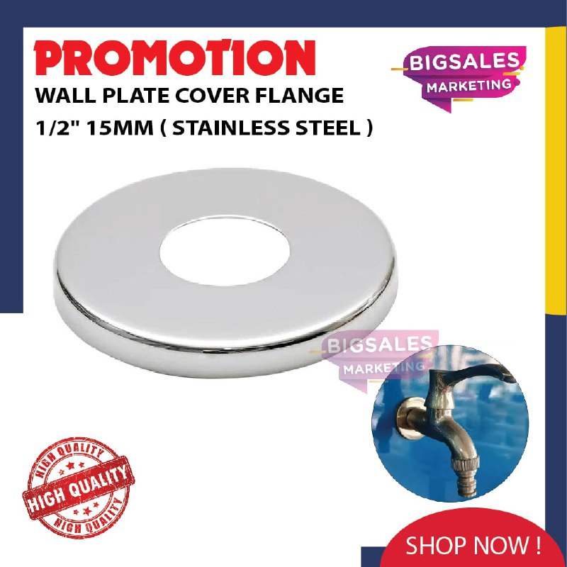 BIGSALES Stainless Steel Wall Plate Cover Flange Faucet Cover Wall