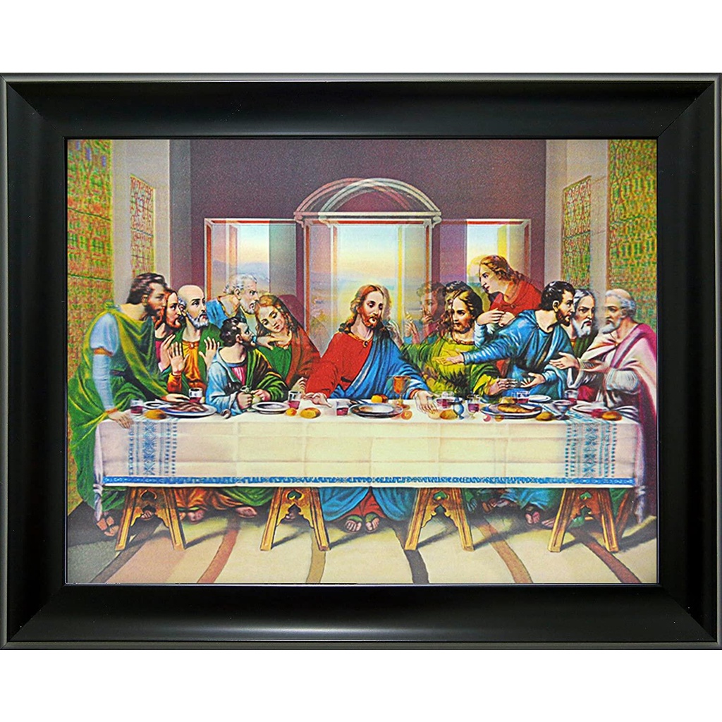 Holographic Last Supper D Animated Picture with Black Frame gift idea ...