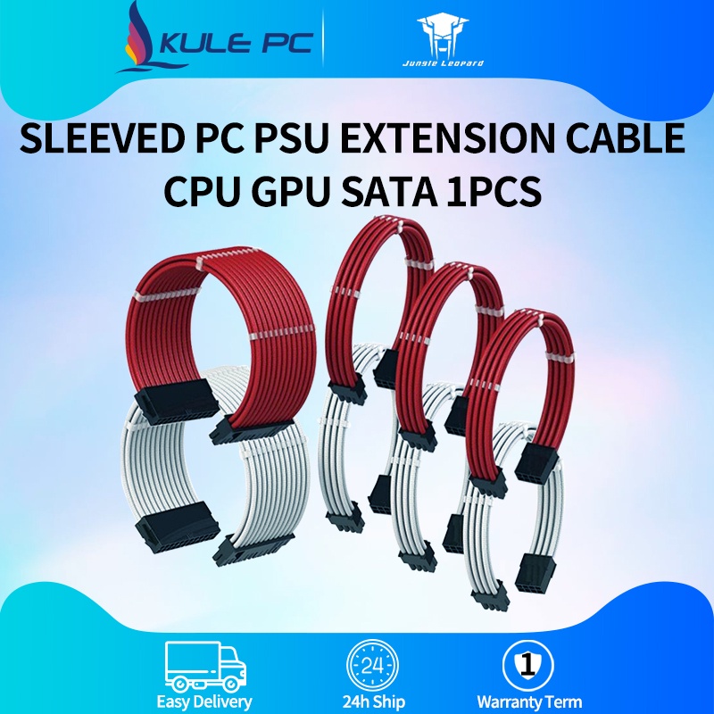 Sleeved Pc Psu Extension Cable Cpu Gpu Sata 250mm 1Pcs Atx 24Pin/Eps 4