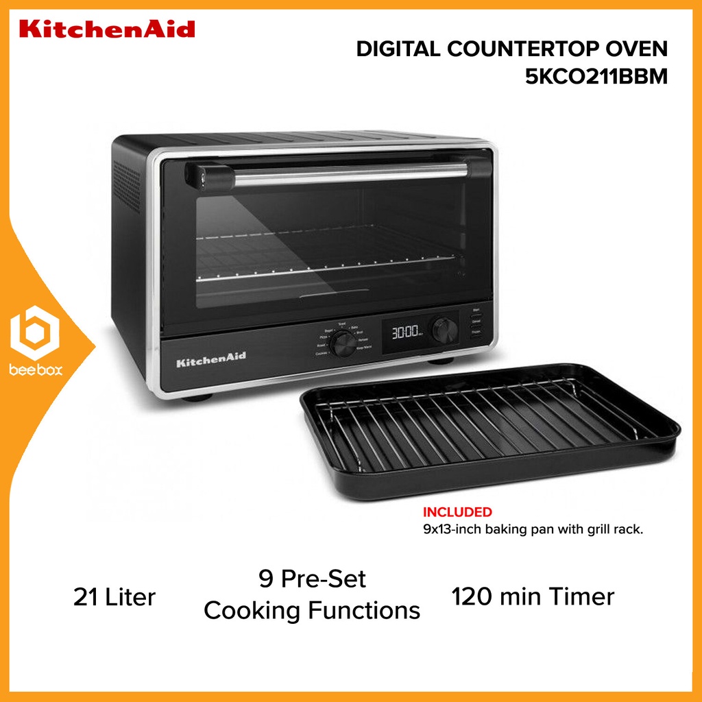 [Pre-Order 30 days] Kitchenaid 5KCO211BBM Digital Countertop Oven 21L & 9 Pre-Set Cooking Functions