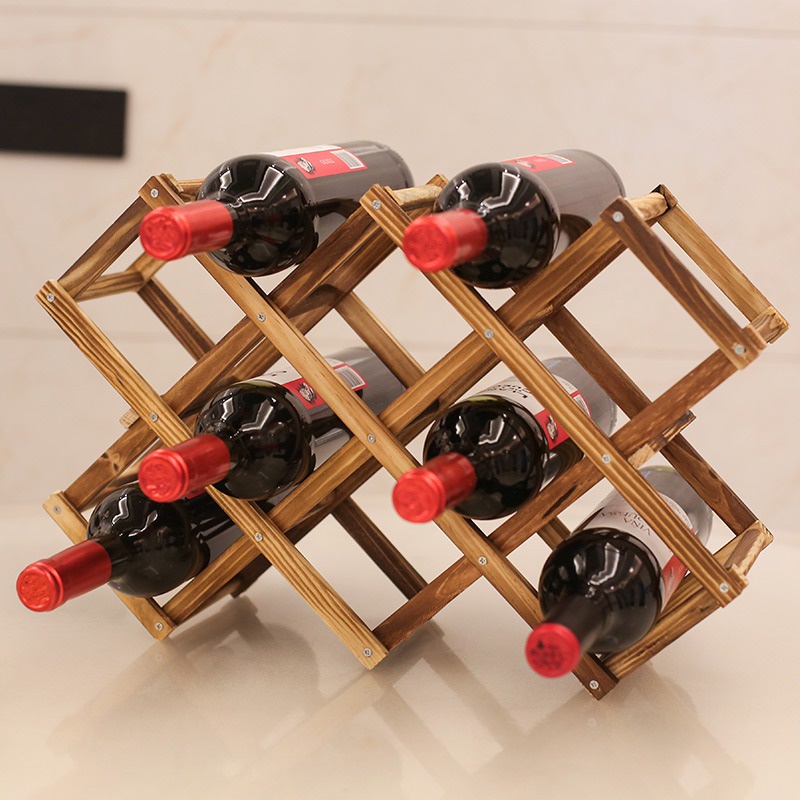 European solid wood red wine rack Creative wine rack Solid wood display