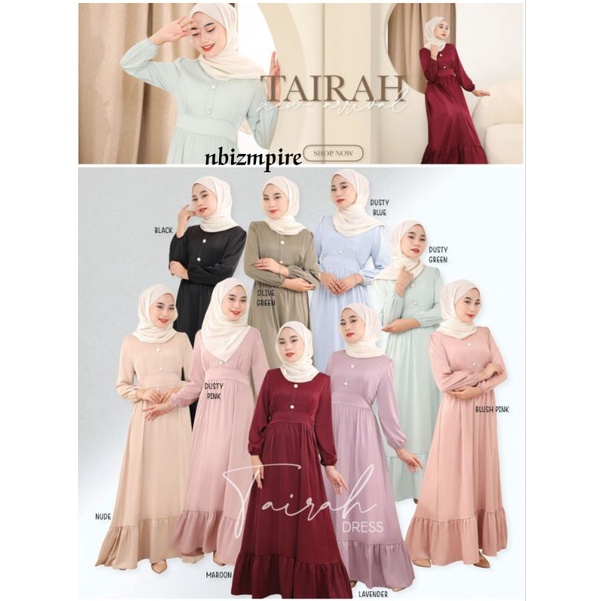 (New DRESS) Satin Tairah! 787 Tairah Exclusive Satin Dress! Premium Satin Dress! Cute Dress!Wudhu Friendly!