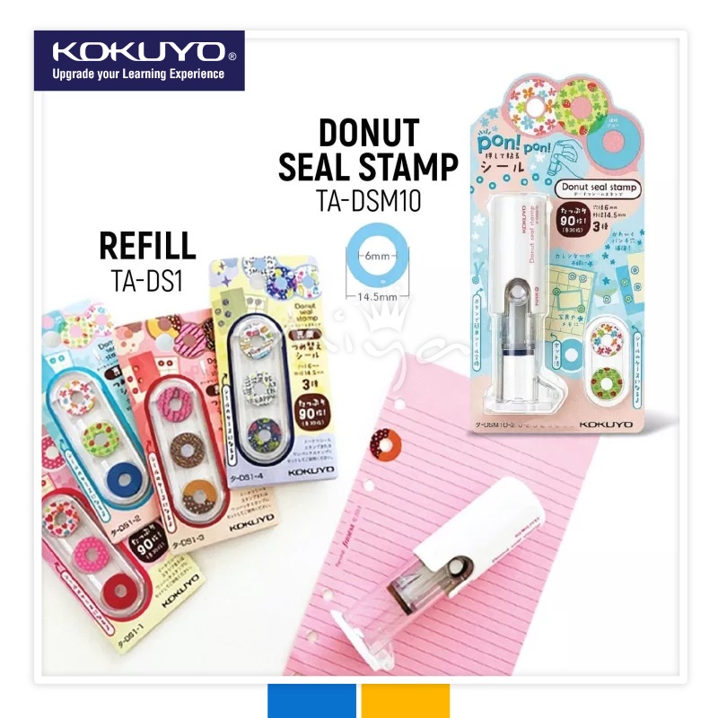 Kokuyo Donut OnePatch Stamp Seal Stamp Sticker 1 Hole Type
