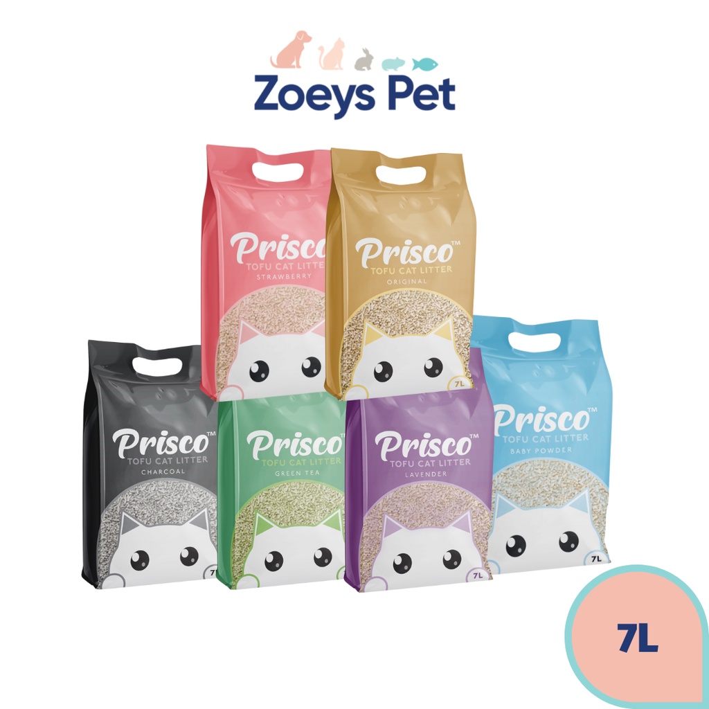 Prisco 7L Tofu Cat Litter (Charcoal/Green Tea/Lavender/Original