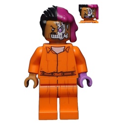 Lego Batman The Movie 70912: Arkham Asylum SH345: Two-Face - Prison Jumpsuit Minifigure