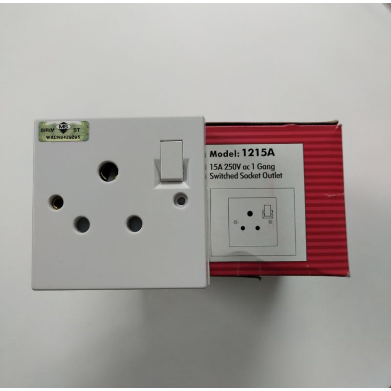 Ums 15a Switch Socket Outlet 1215asirim Single Switch Socket Outlet One Gang Electric 8066