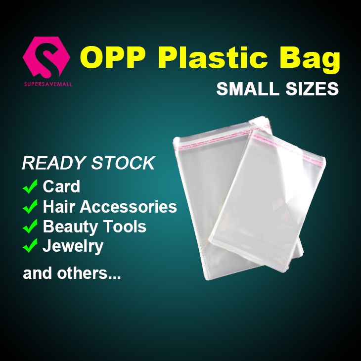 100pcs Transparent OPP Plastic Bag Plastik Card (Small Size) Shopee Malaysia