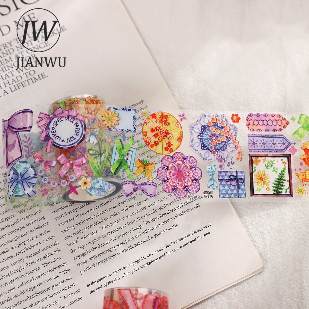 JIANWU 300cm Cute flowers PET tape Creative styling scrapbook DIY sticker kawaii journal material