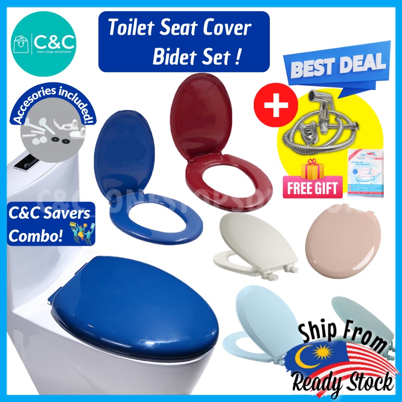 C&C 7Colors Toilet Seat Cover With Screw Plastik Toilet Bowl Seat Cover