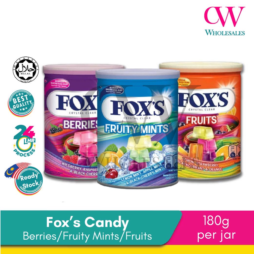 Fox's Candy Crystal Clear Candy 180g Berries Flavor Fruity Mints