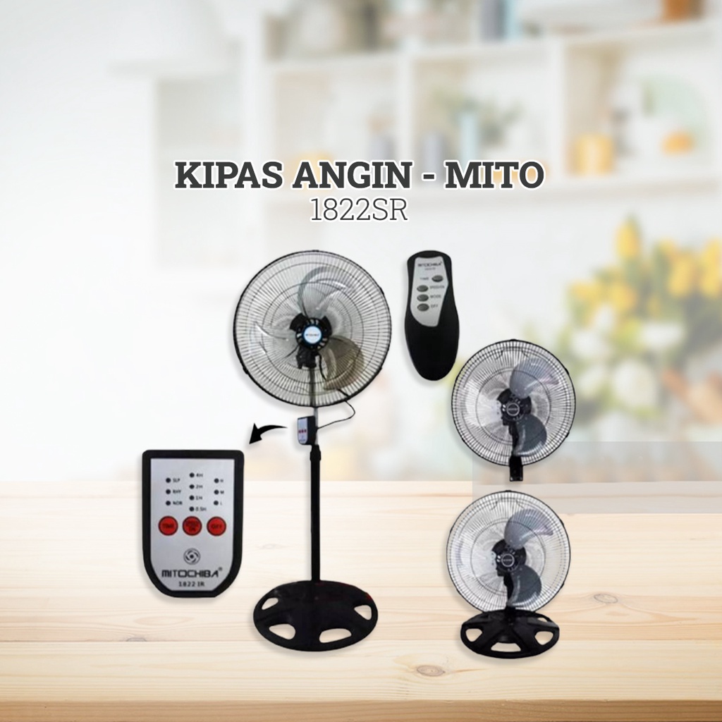 MITO 1822SR Industrial Fan 3 In 1 Function Standing, Wall, and Table 18 Inch with Remote Stand Fan Wall Fan Desk Fan – Samarinda Nuance