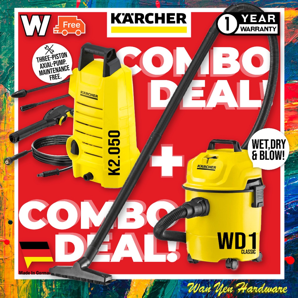 Karcher Mega Combo Water Jet K2050 + Vacuum WD1 Classic Shopee Malaysia