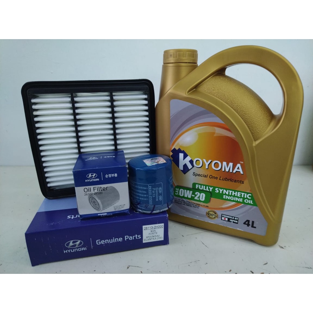 KIA FORTE OIL FILTER + AIR FILTER + KOYOMA 0W20 FULLY SYNTHETIC ENGINE