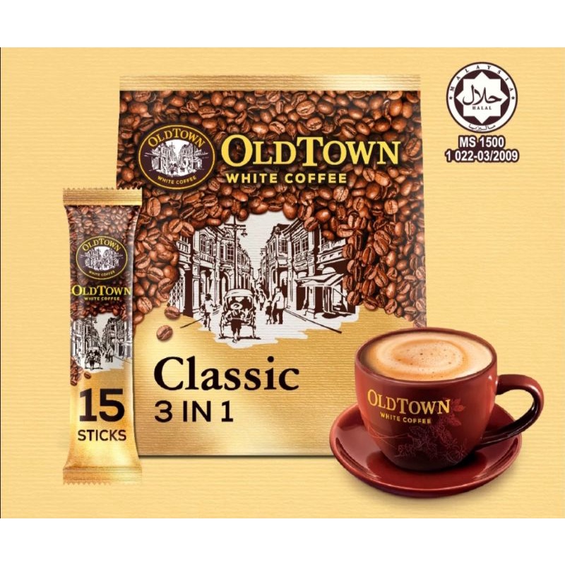 Oldtown White Coffee 3in1 Classic Rich Salted caramel Less sugar Sugar Cane