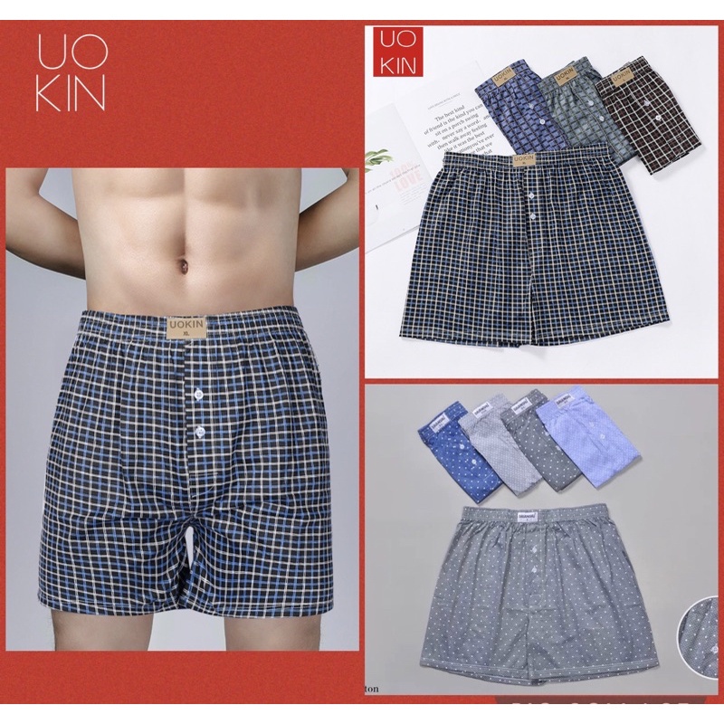 UOKIN Boxer Men / Seluar Dalam Boxer / Seluar Dalam Lelaki / Seluar Tidur / Underwear Boxer Men 男士四角裤