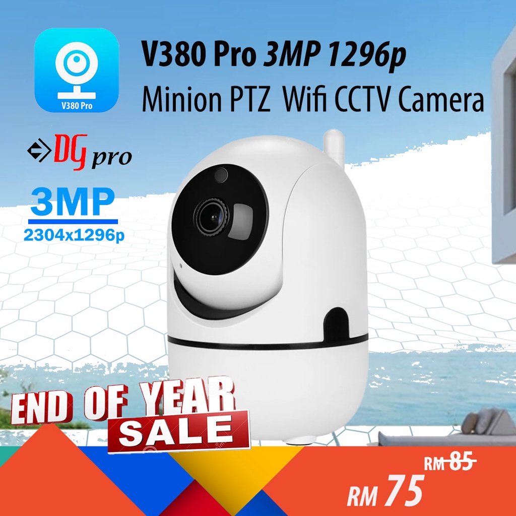 V380 PRO 3MP 1296p / 2MP 1080p Minion Indoor 360 Rotatable PTZ Wireless ...