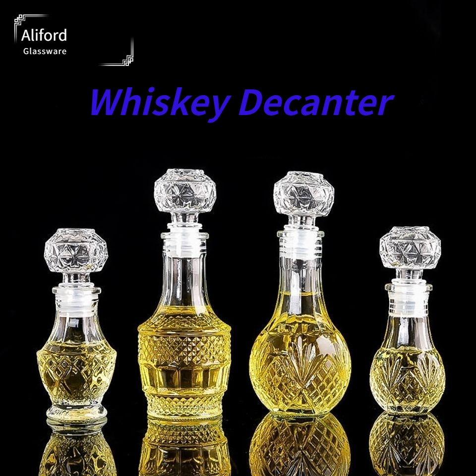 1 Pc Small Empty Whisky Wine Bottle, 50ml to 150ml Mini Glass Alcohol Liquor Bottles With Screw Cap, Whiskey Decanter