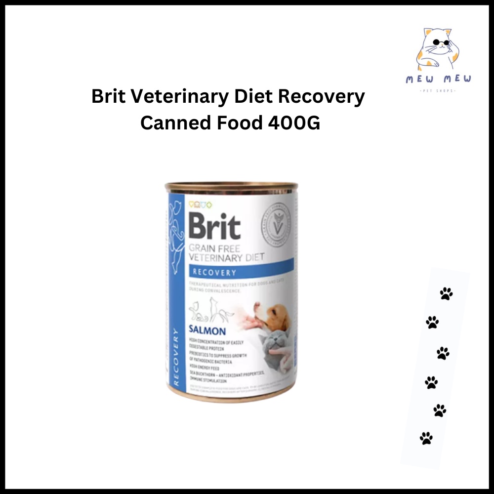 Brit Veterinary Diet Dogs & Cats Recovery Salmon Canned 400G | Shopee ...