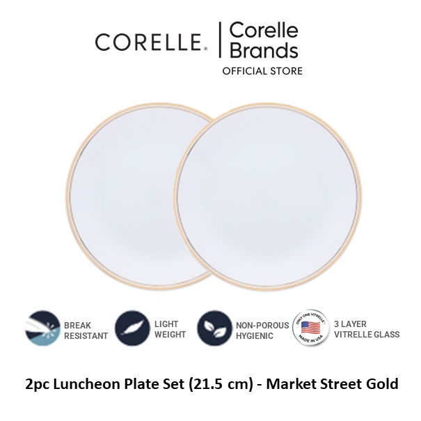Corelle Brands Corelle Dinnerware Set Market Street Gold (2 Pcs) Shopee Malaysia