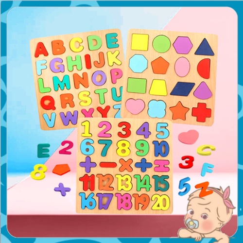 Wooden Educational Toys Kids Montessori Baby Learning Toys ABC Puzzle ...