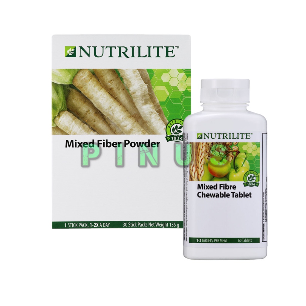 Nutrilite Mixed Fiber Powder sembelit constipation diarrhoea Chewable