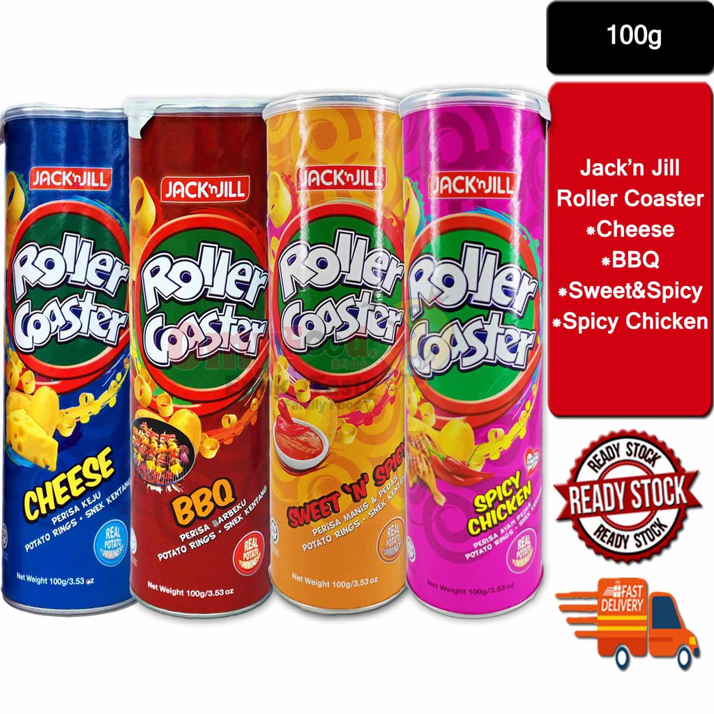 100g Jackn Jill Roller Coaster Potato Ring Snack Cheese Bbq Sweet And Spicy Spicy Chicken 6580