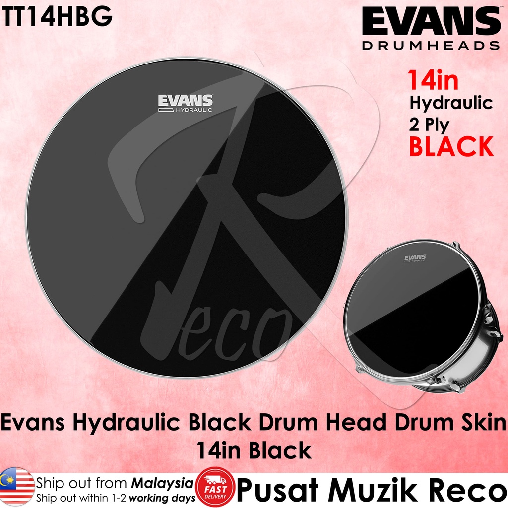 Evans TT14HBG Hydraulic BLACK Tom Drum Head 14" Snare / Tom / Timbale