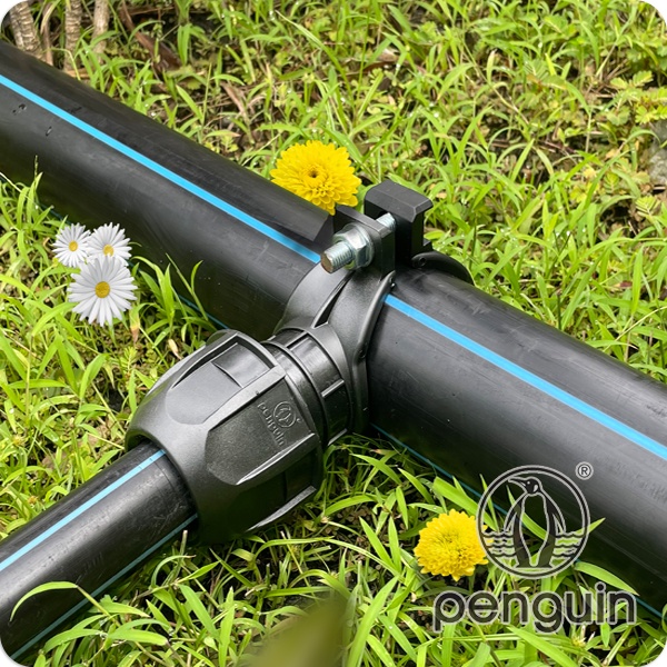 Jumbo Clamp Saddle with PGS Compression Outlet Poly Pipe Fitting