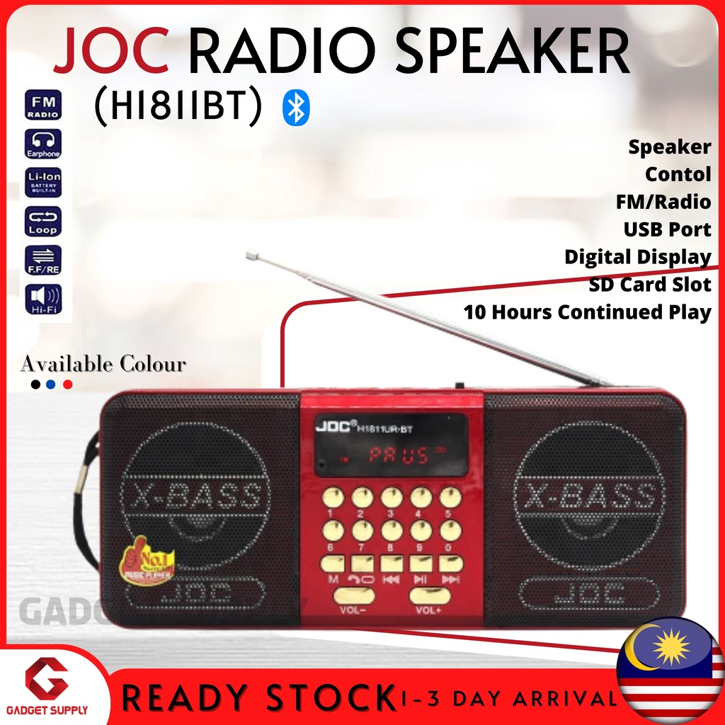 ?MSIA STOCK ?】ORIGINAL JOC H1811 USB Bluetooth Radio Digital Selects FM  Radio Music Player H-1811 H1811 BT | Shopee Malaysia