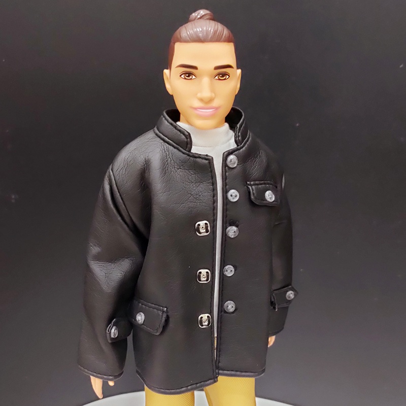 ken-doll-clothe-ken-black-leather-jacket-jacket-only-shopee-malaysia