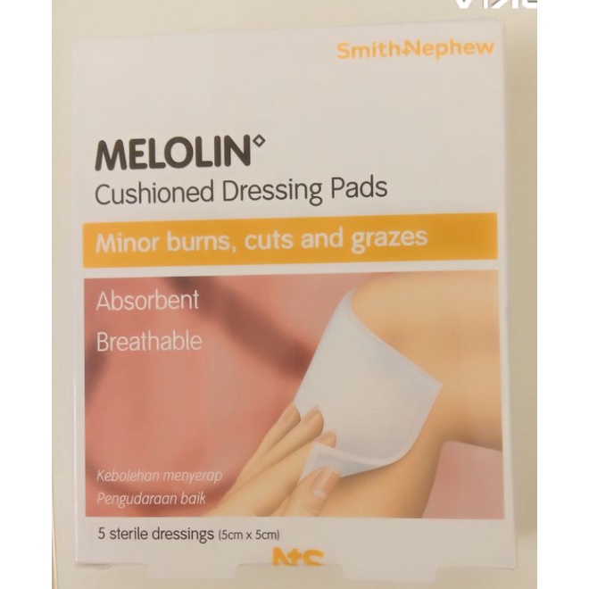 Melolin Cushion Dressing Pads 5 sterile dressings (5cm X 5cm