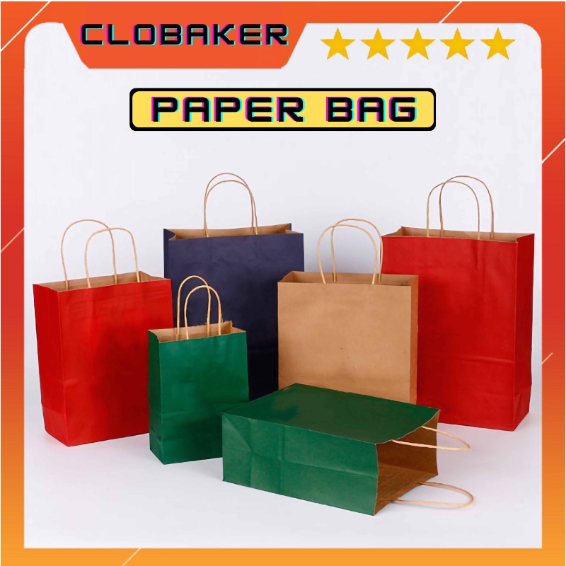 Paper Bag Colour Paper Gift Bag Kraft Paper Bag Handle Paper Bag