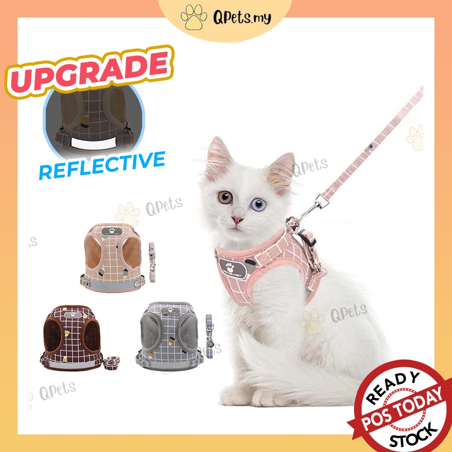 QPets Tali Kucing Berjalan Panjang Pet Cat Harness Walking and Leash