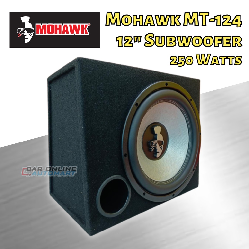 100 ORIGINAL Mohawk MT124 12" Subwoofer with Box 250 watts Maximum