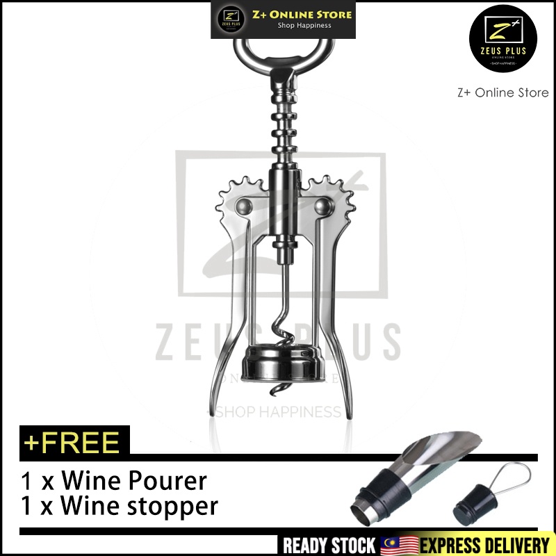 ZPLUS Chrome Plated Double Wing Cork Screw Wine Opener Stainless Steel Beer Bottle Corkscrew Opener