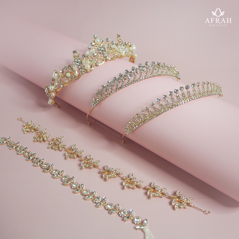 Crown Nikah Sanding Headband Tunang Nikah Pengantin Tiara Mahkota Bride Crown Afrah Exclusive