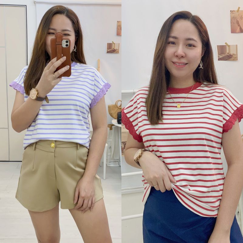 Korean Style Women Stripe Top[Ready Stock ] | Shopee Malaysia