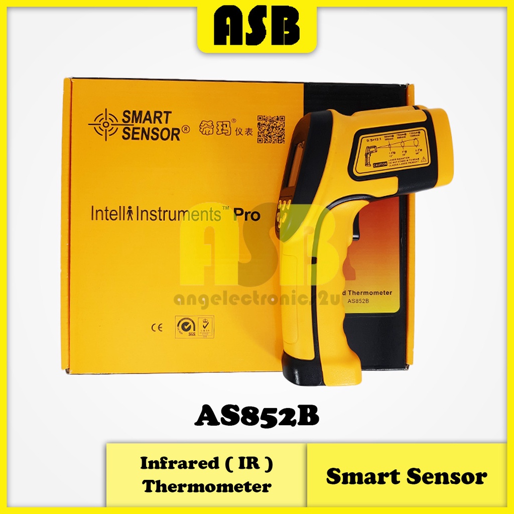 (1pc) Smart Sensor AS852B Infrared (IR) Thermometer (-50°C ~ 750°C) (362011007)