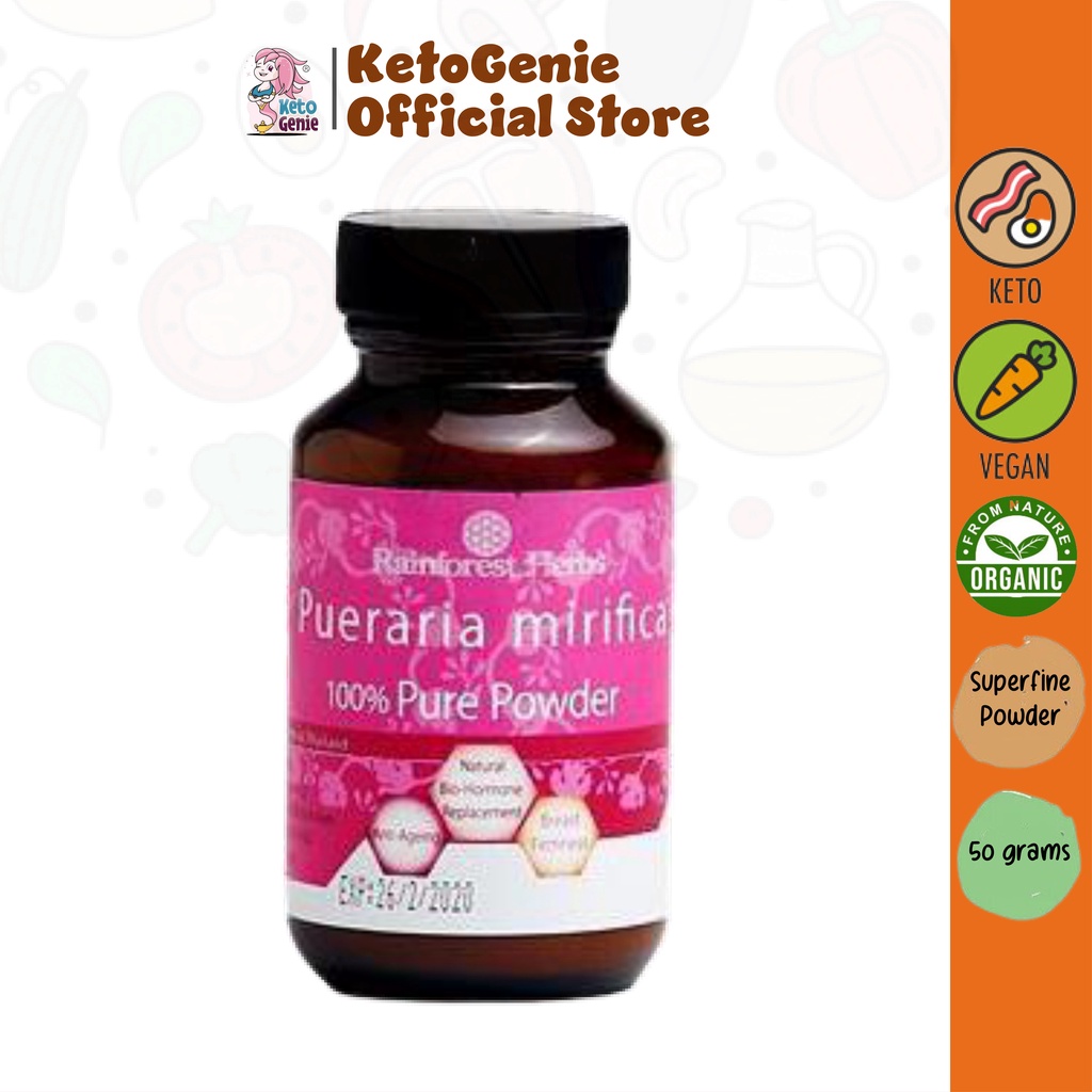 RAINFOREST HERBS Pueraria Mirifica Herb Powder 50g Vegan, Sugar Free