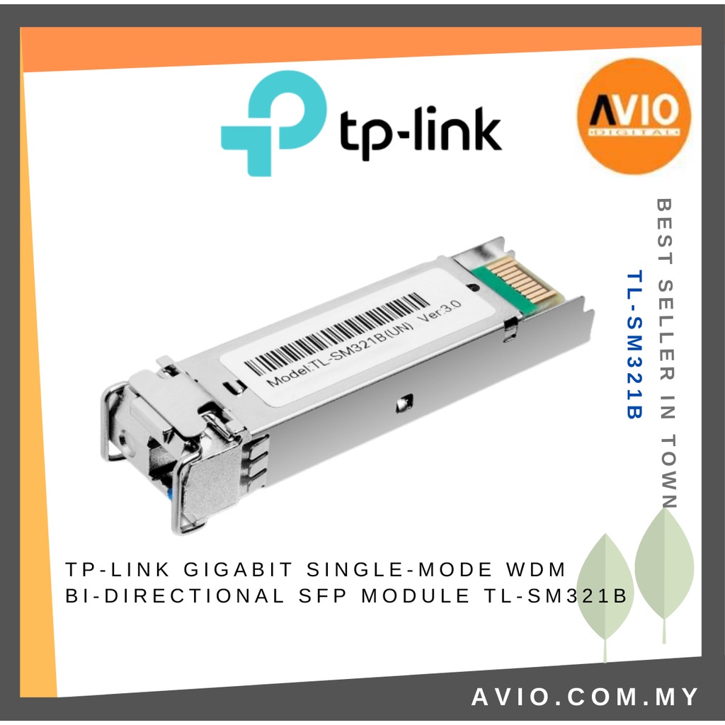 TP-LINK Tplink Gigabit Single Mode WDM Bi-Directional SFP Module LC Connector Interface TL-SM321B