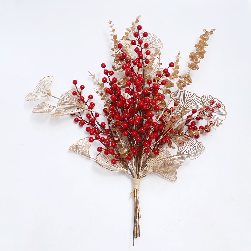 Fortune Fruit Artificial Fruit Bouquet Decoration Berries Auspicious Holly Red Fruit Home Decoration Artificial Flower Fake Fruit