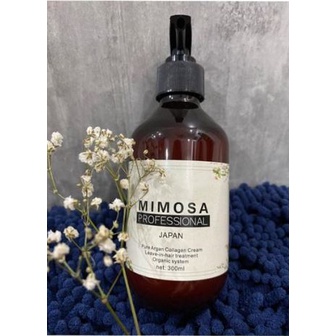 Mimosa Professional Japan Pure Argan Collagen Cream Leave-In-Hair Treatment Organic System 300ml