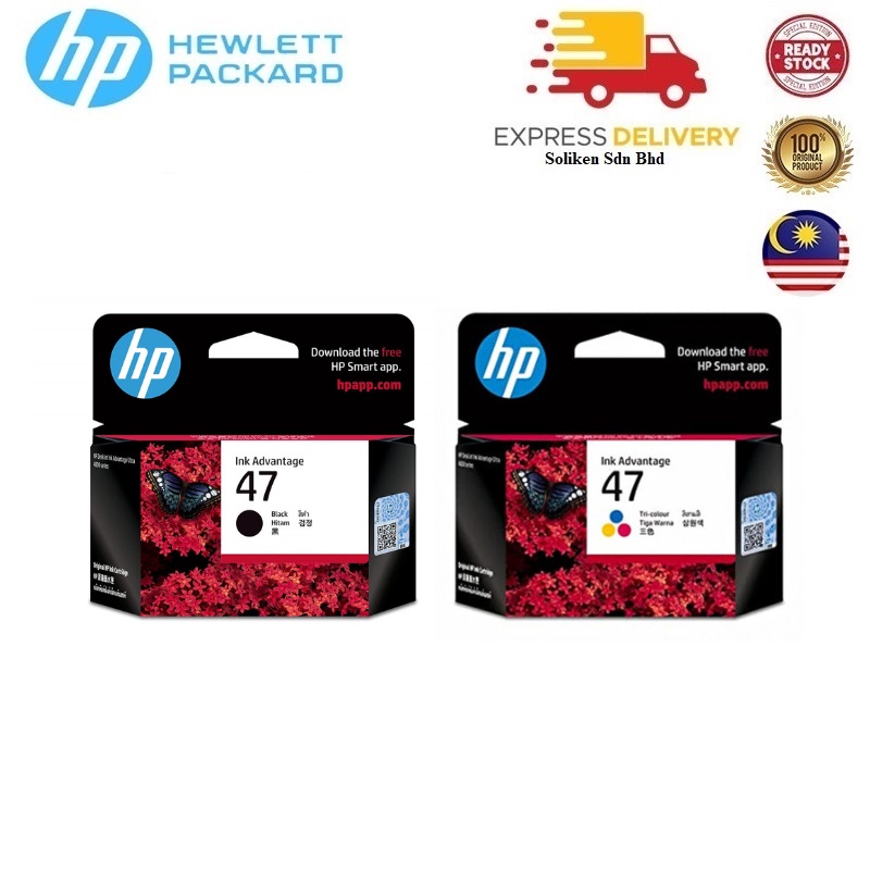 HP 47 HP47 Black / Color Original Cartridge 6ZD21AA 6ZD61AA | Shopee ...
