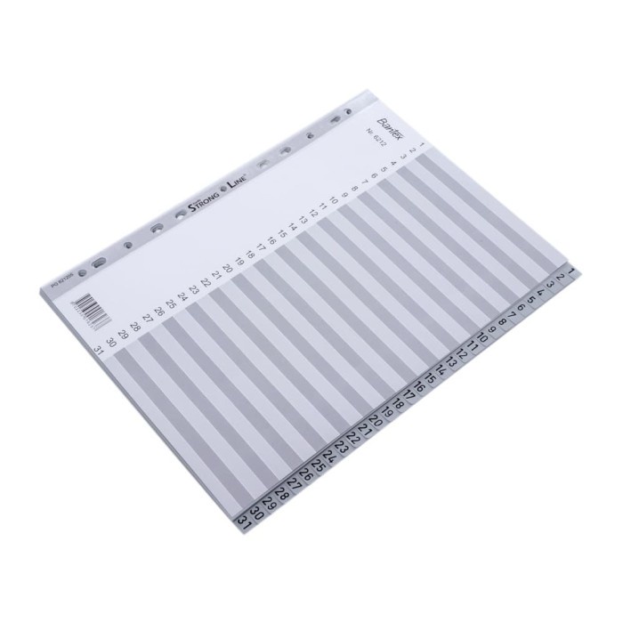 [Zada] Numerical Indexes A4 31BANTEX Pages (1-31 index) White 6212 07