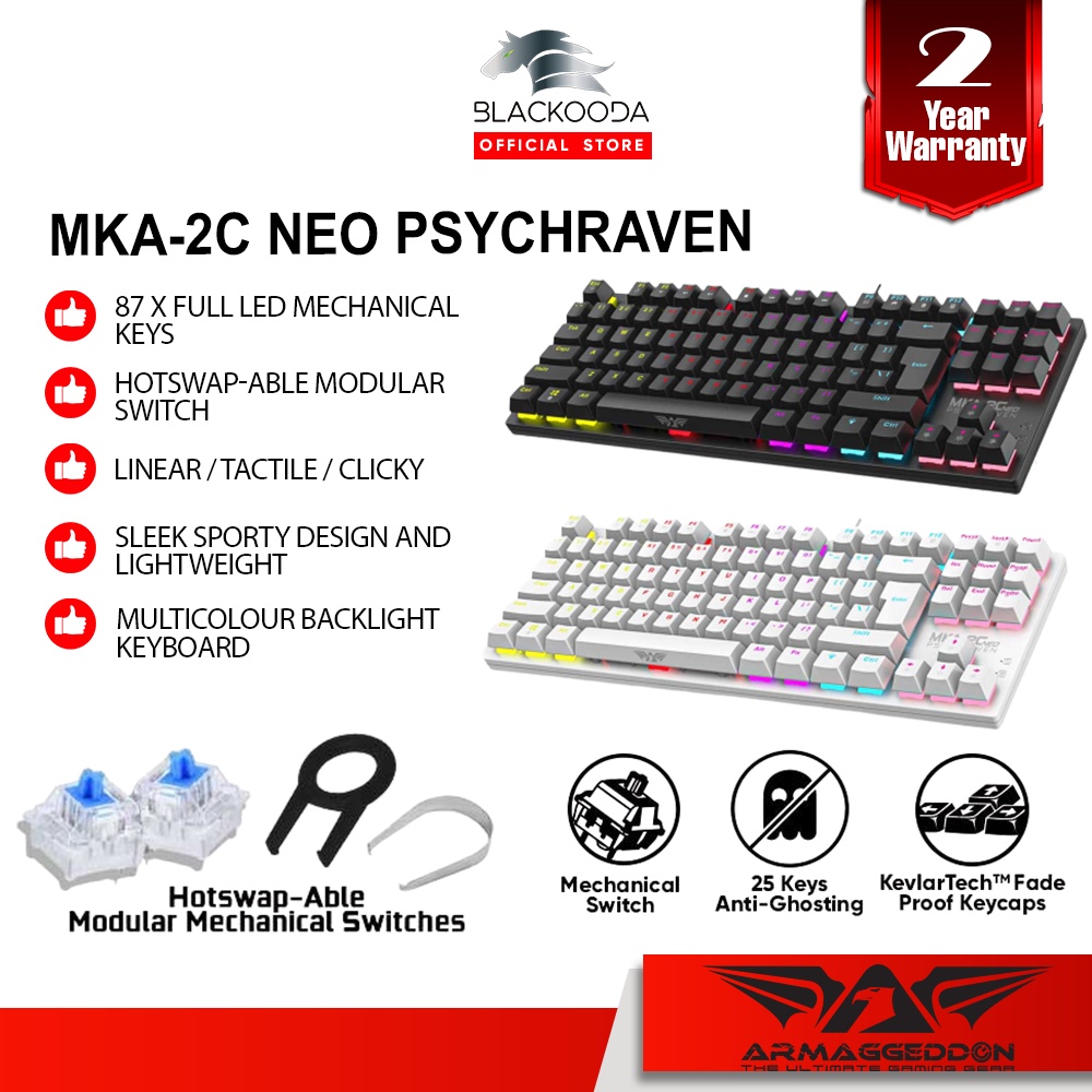 Armaggeddon MKA-2C NEO Psychraven Gaming Keyboard | 2022 | 87 Keys ...