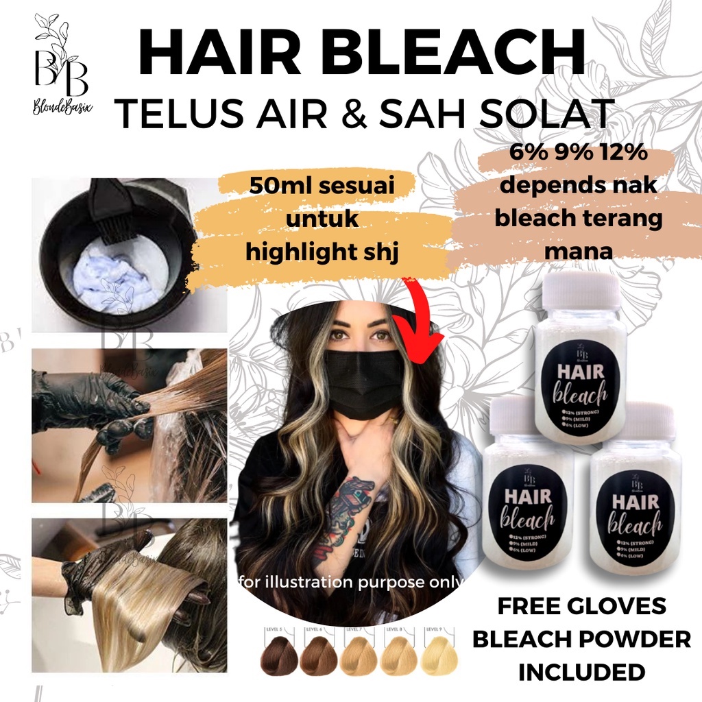 BLONDEBASIX Hair Bleach Peluntur Warna Rambut Hair Bleach Powder